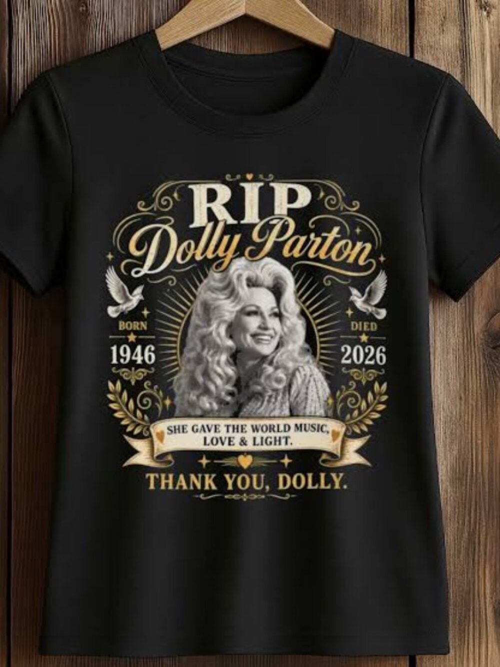 Rip Dolly Parton 1946-2026 Thank You Dolly Born Died T-shirts